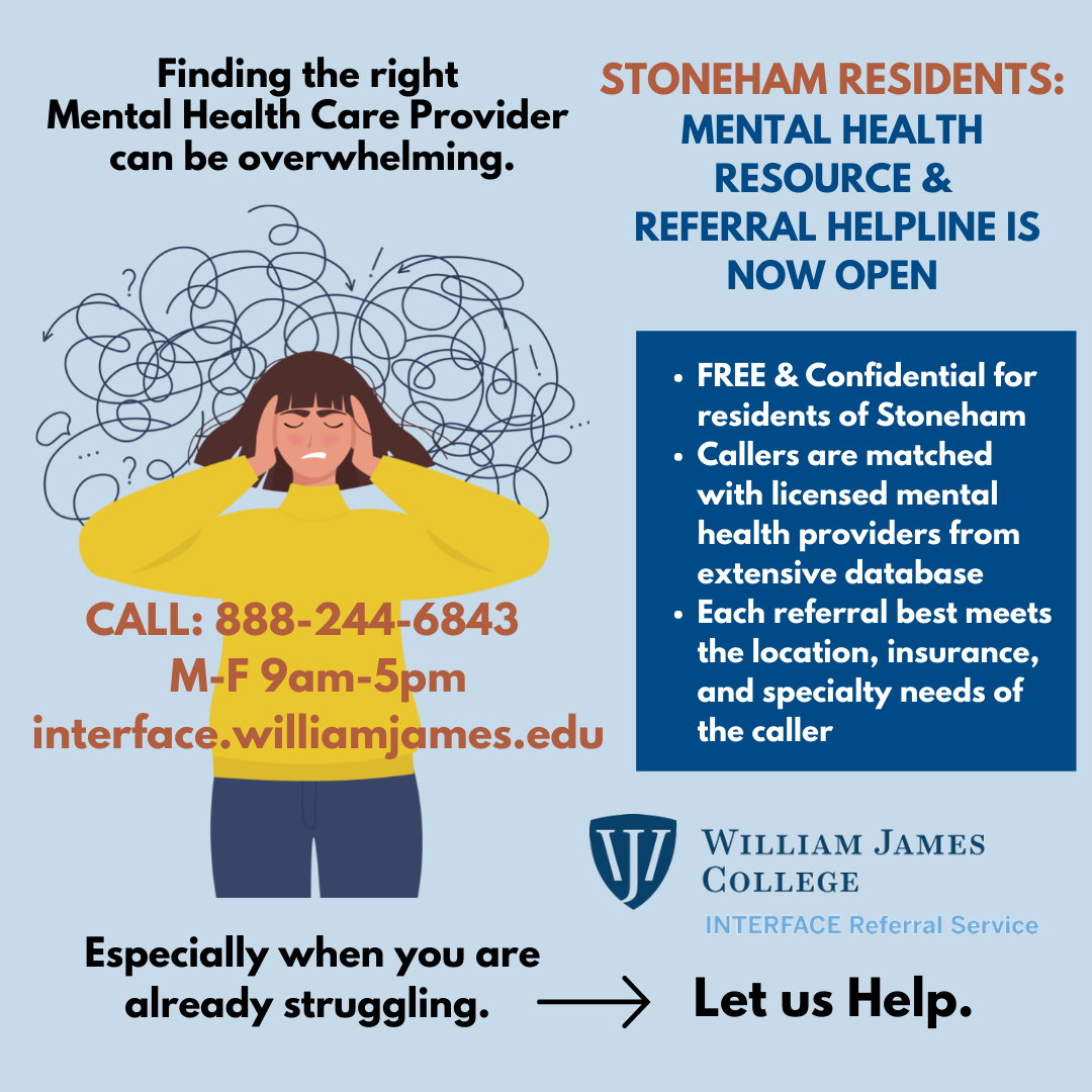 INTERFACE Mental Health Referral Service is now available to Stoneham ...